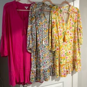Crown & Ivy Lot Dresses. Fall/spring comfy cute Fun! 3 dresses. Like new.